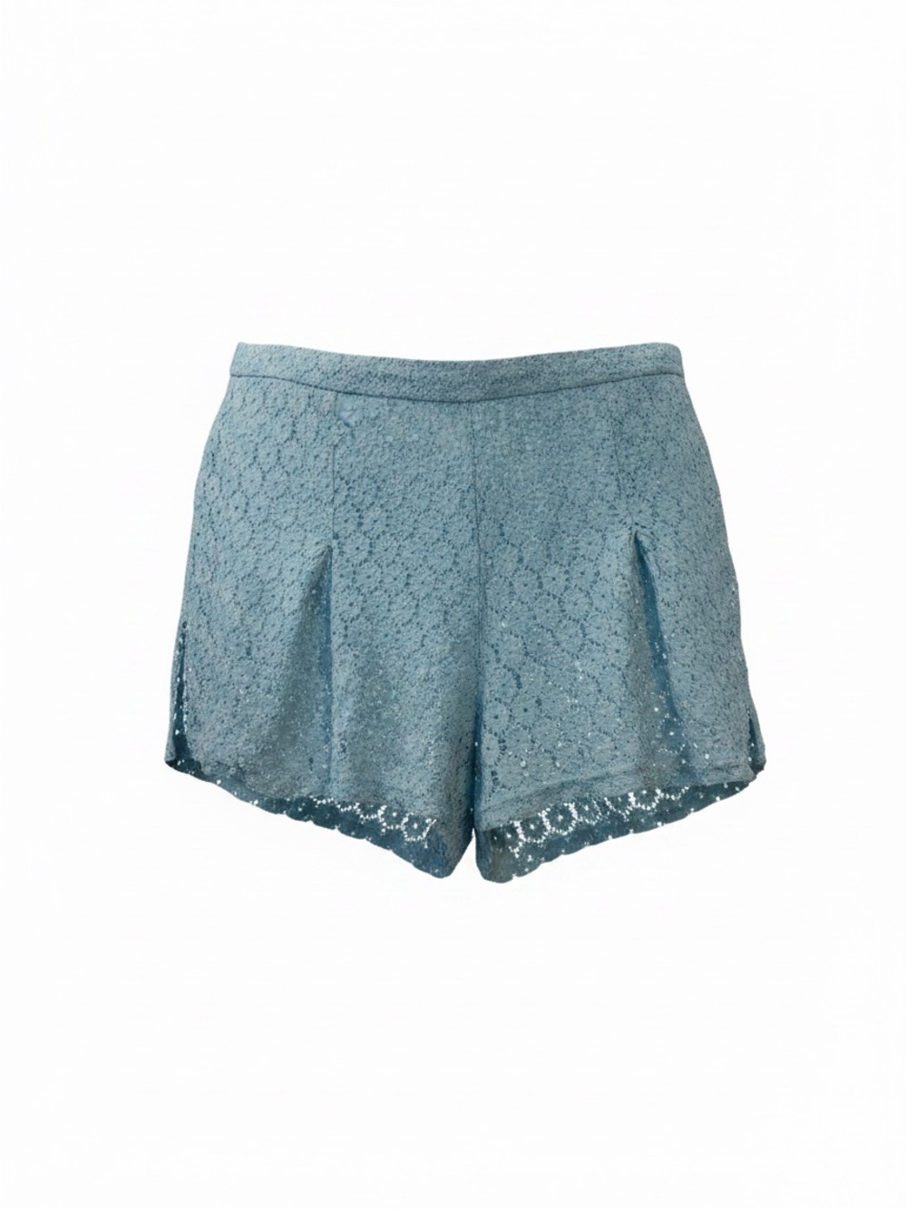 Croquette Lace Feminine Floral Pastel Blue Dainty High-Waist Shorts Womens Large